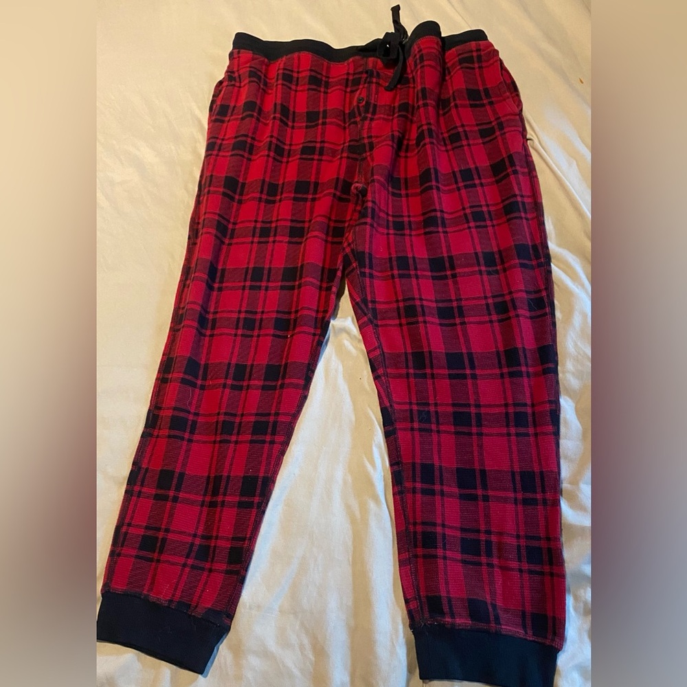 Hanes Red and Black Plaid Pajama Pants